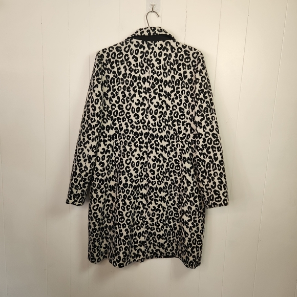 Maison Cinqcent 500 Jacket Leopard Print Winter Coat Black White Womens Medium - Picture 4 of 12